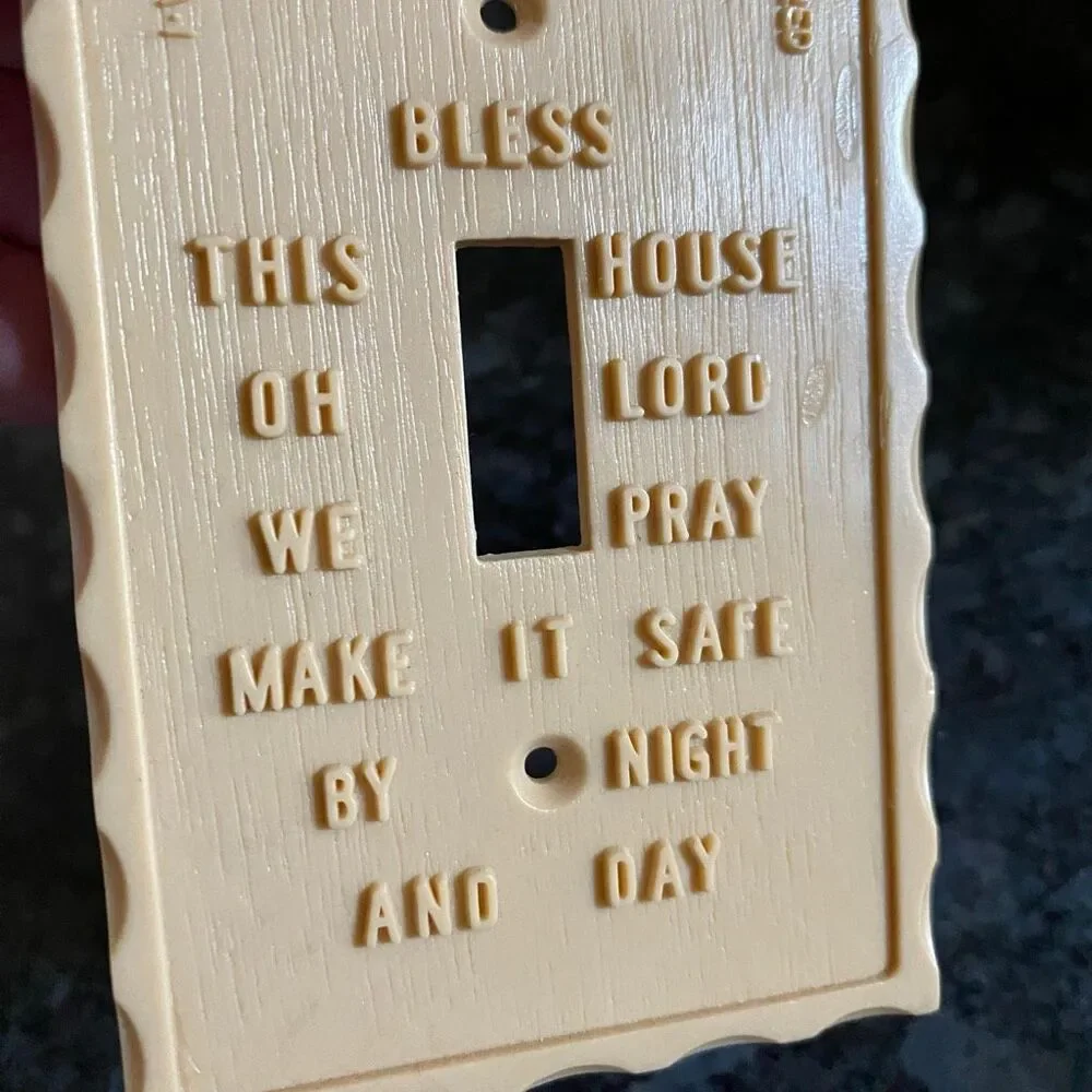 Rare 1970s Sacred Heart Monastery Jesus Light Switch Cover W/ Blessing